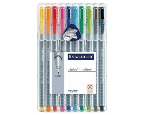 ESTUCHE 10 PZAS TRIPLUS FINELINER 334, SURT. STAEDTLER 334 SB10 (Espera 4 dias)